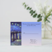 結婚式の承諾カード、ヴァン・ゴッホの星月夜 インビテーションポストカード (スタンド正面)