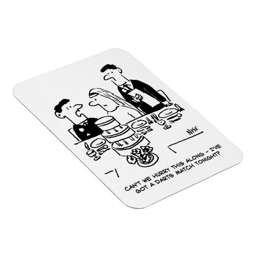 結婚式の披露宴で新郎がダーツの試合に出る マグネット (右側)