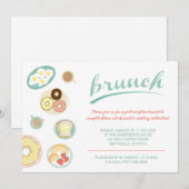 結婚式の披露宴と家族のブランチ招待 招待状 (正面/裏面)