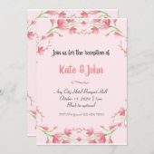 結婚式の披露宴に参加 招待状 (正面/裏面)