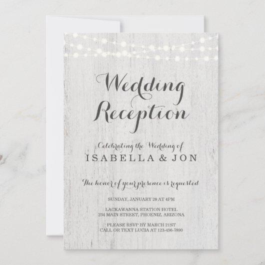 結婚式の披露宴のみの招待状, ラスティック ロマンティック 招待状 (正面)