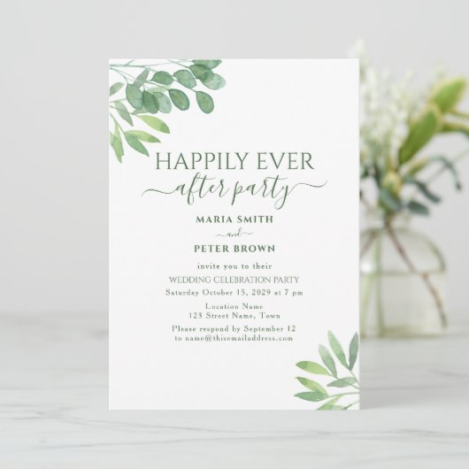 結婚式の披露宴の後ずっとユーカリ 招待状 (スタンド正面)