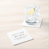 結婚式の披露宴の後ずっと楽しく スクエアペーパーコースター (インサイチュ)