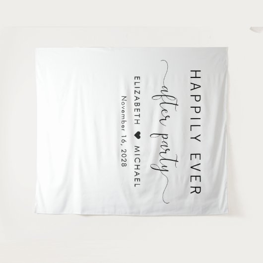 結婚式の披露宴の後ずっと楽しく タペストリー (正面(横))