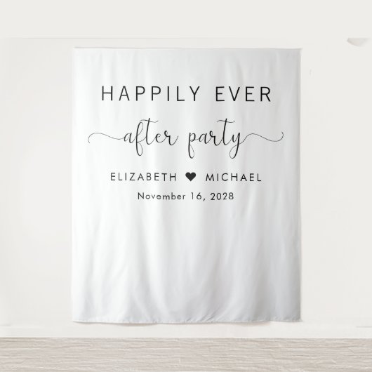 結婚式の披露宴の後ずっと楽しく タペストリー (正面)