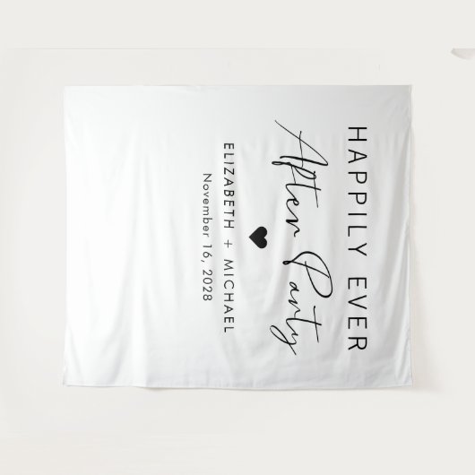 結婚式の披露宴の後ずっと楽しく タペストリー (正面(横))