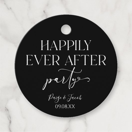 結婚式の披露宴の後ずっと楽しく フェイバータグ (正面)