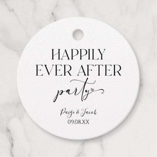 結婚式の披露宴の後ずっと楽しく フェイバータグ (正面)