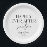 結婚式の披露宴の後ずっと楽しく ペーパープレート<br><div class="desc">これはパーティーミニマリストのウェディングカジュアルレセプション紙プレートの後に幸せに！</div>