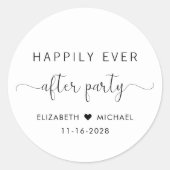 結婚式の披露宴の後ずっと楽しく ラウンドシール (正面)