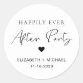結婚式の披露宴の後ずっと楽しく ラウンドシール (正面)