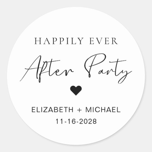 結婚式の披露宴の後ずっと楽しく ラウンドシール (正面)