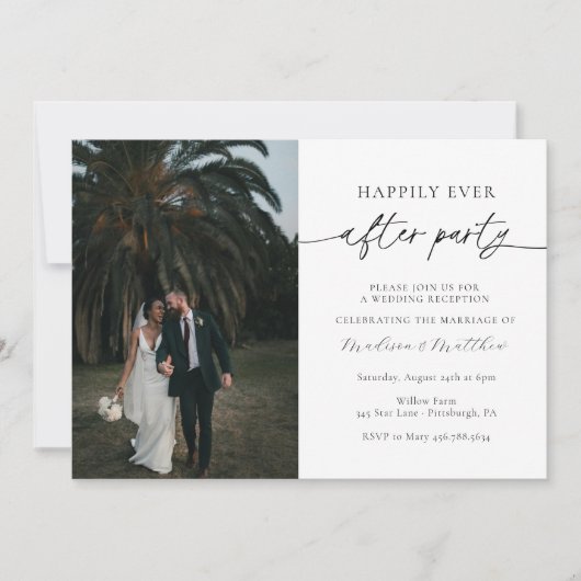 結婚式の披露宴の後ずっと楽しく 招待状 (正面)