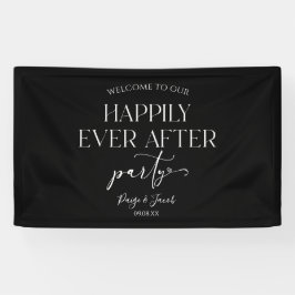 結婚式の披露宴の後ずっと楽しく 横断幕