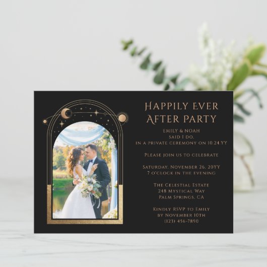 結婚式の披露宴の後ずっと神秘的で幸せに 招待状 (スタンド正面)