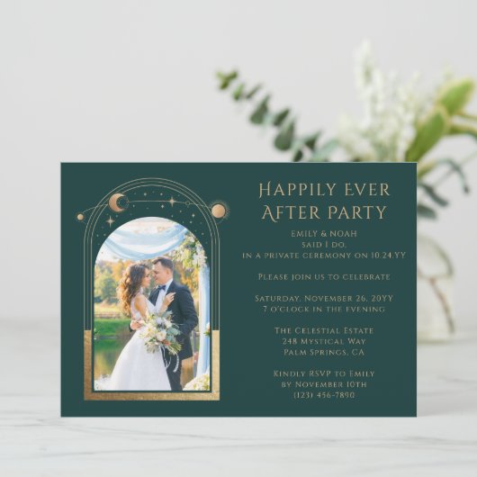 結婚式の披露宴の後ずっと神秘的で幸せに 招待状 (スタンド正面)