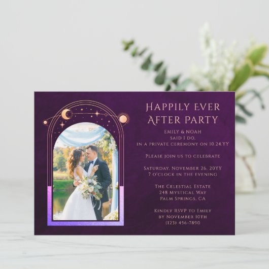 結婚式の披露宴の後ずっと神秘的で幸せに 招待状 (スタンド正面)