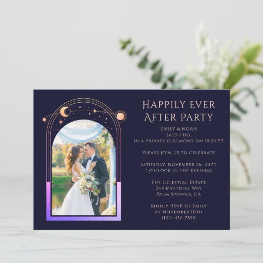 結婚式の披露宴の後ずっと神秘的で幸せに 招待状 (スタンド正面)