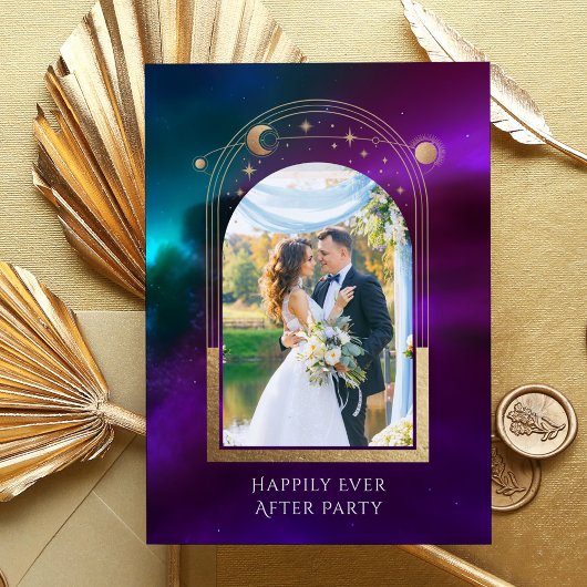 結婚式の披露宴の後ずっと神秘的で幸せに 招待状
