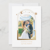 結婚式の披露宴の後ずっと神秘的で幸せに 招待状 (正面)