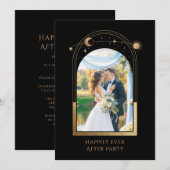 結婚式の披露宴の後ずっと神秘的で幸せに 招待状 (正面/裏面)