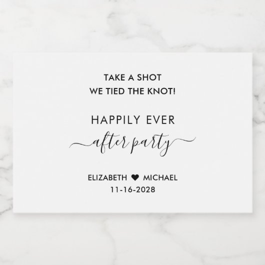 結婚式の披露宴の後のパーティーで幸せに リキュールボトルラベル (シングルラベル)