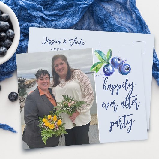 結婚式の披露宴の後カジュアルずっと幸せに インビテーションポストカード