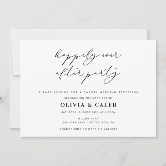 結婚式の披露宴の招待状の後ずっと幸せに 招待状 (正面)