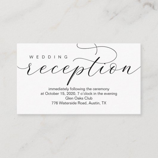 結婚式の披露宴の時間と会場モダンミニマル, エンクロージャーカード (正面)