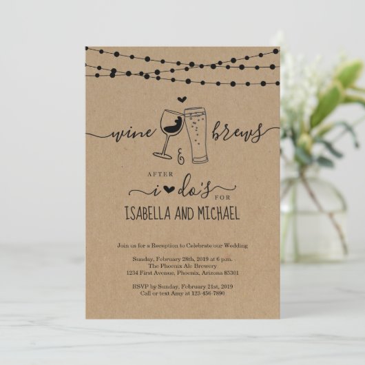 結婚式の披露宴を行った後のワインとブリュース 招待状 (スタンド正面)