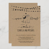 結婚式の披露宴を行った後のワインとブリュース 招待状 (正面/裏面)