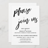 結婚式の披露宴後にぜひご参加ください 手書きフォント 招待状 (正面/裏面)