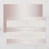 結婚式の披露宴 | エレガントなモダン ブッシュ パール エンクロージャーカード (正面/裏面)