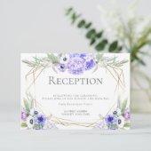 結婚式の披露宴 | バイオレット アネモネの花束 招待状 (スタンド正面)