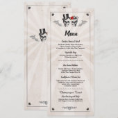 結婚式の披露宴　ラスティック スカル ローズ メニュー 招待状 (正面/裏面)