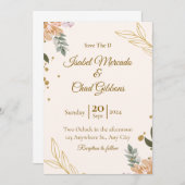 結婚式の披露宴 招待状 (正面/裏面)