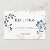 結婚式の披露宴 | 水彩 ダスティーブルー 花 エンクロージャーカード (正面)