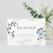 結婚式の披露宴 | 水彩 ダスティーブルー 花 エンクロージャーカード (スタンド正面)