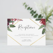 結婚式の披露宴 | 豊かなバーガンディ マーサラ フラワーデザイン エンクロージャーカード (スタンド正面)