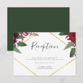 結婚式の披露宴 | 豊かなバーガンディ マーサラ フローラル エンクロージャーカード (正面/裏面)