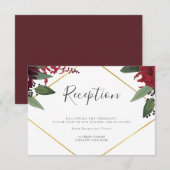 結婚式の披露宴 | 豊かなバーガンディ マーサラ フローラル エンクロージャーカード (正面/裏面)