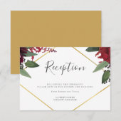 結婚式の披露宴 | 豊かなバーガンディ マーサラ フローラル エンクロージャーカード (正面/裏面)