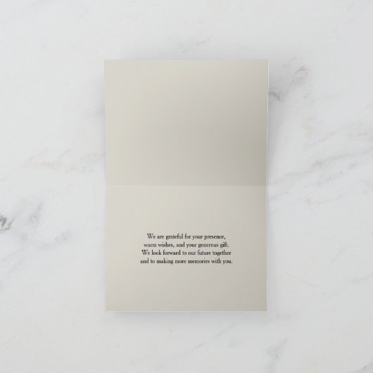 結婚式の抽象的なアイボリーの感謝カード サンキューカード (内部)