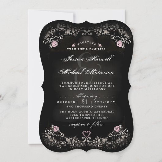 "結婚式の招待とともに墓地愛" 招待状 (裏面)