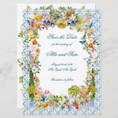 結婚式の招待または日付の保存ガーデンディスコ (正面/裏面)