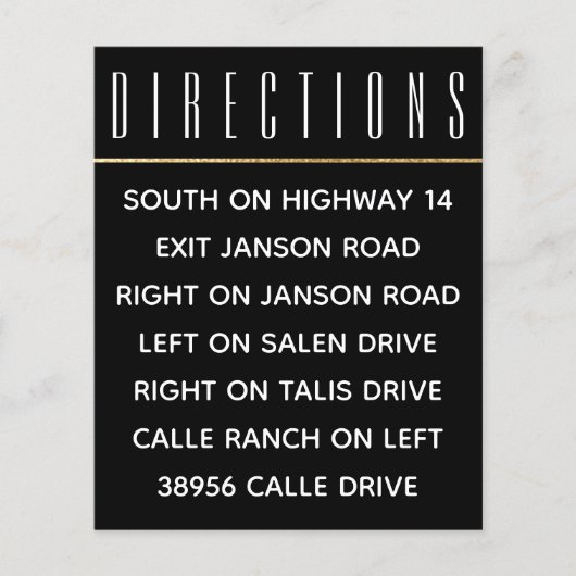 結婚式の招待カードのエレガント金ゴールドと黒 (正面)