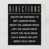 結婚式の招待カードのエレガント金ゴールドと黒 (正面)