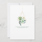 結婚式の招待サボテンの水色グリーン 招待状 (裏面)