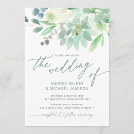 結婚式の招待サボテンの水色グリーン 招待状