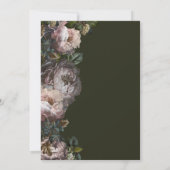 結婚式の招待テンプレート暗くてムーディーズ、フローラ 招待状 (裏面)